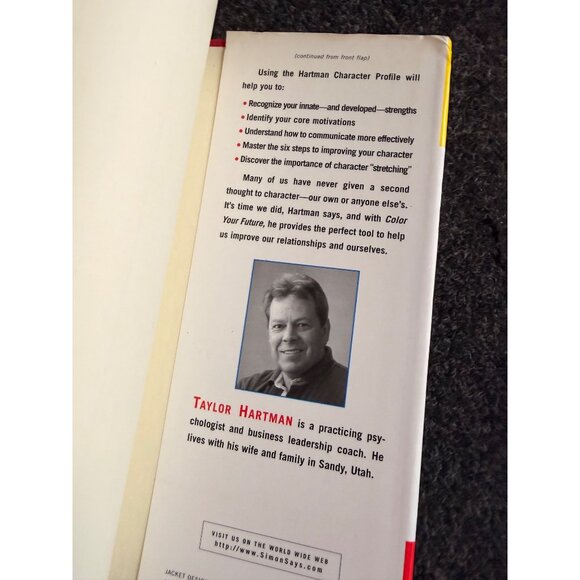 Color Your Future By Taylor Hartman Ph.D. Hardcover Self-Help Book - Picture 3 of 7